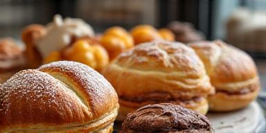 Surtido de bollería artesanal: croissants, napolitanas y ensaimadas en La Ola Dulce